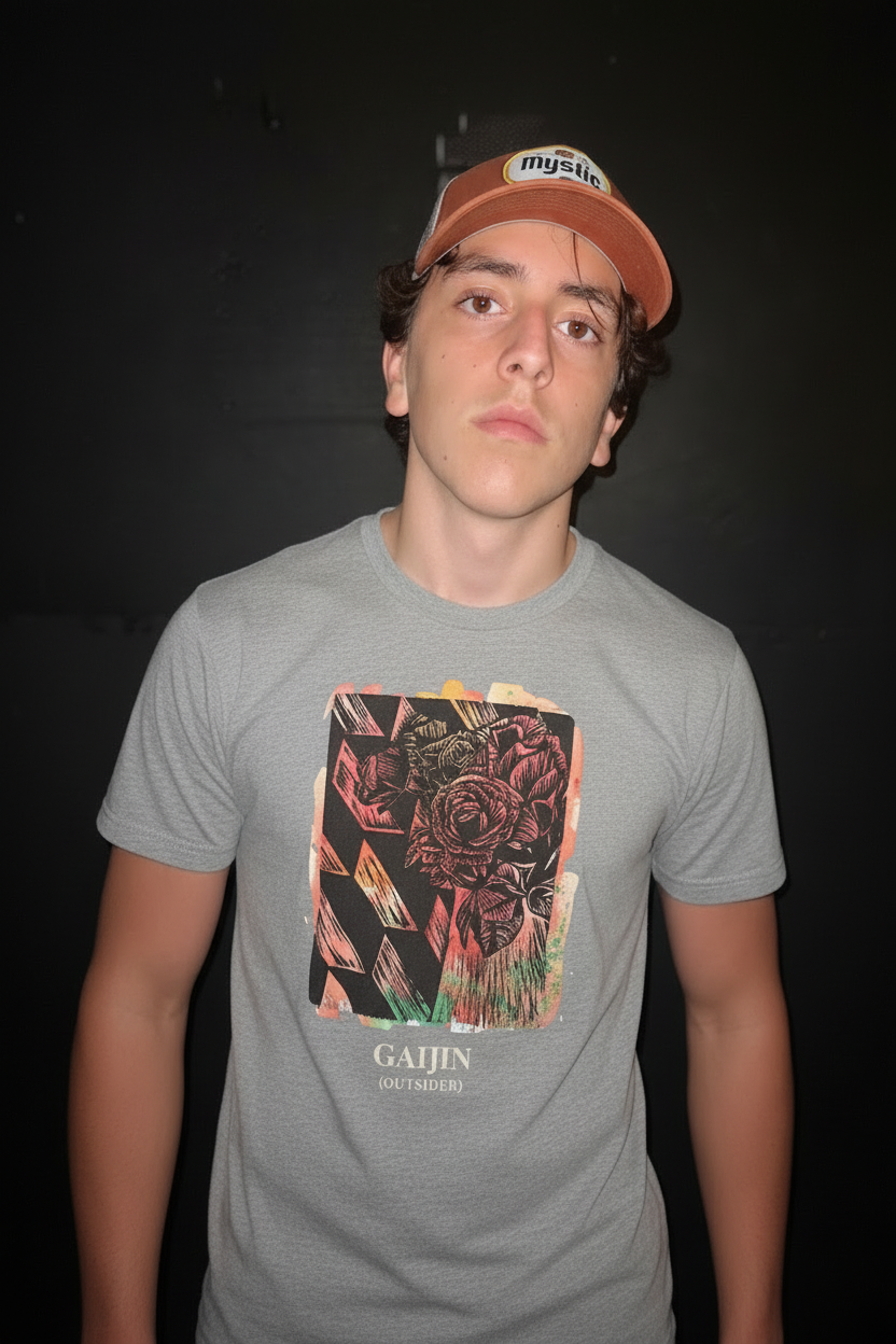 Model 1 - Sport Grey Floral Tee