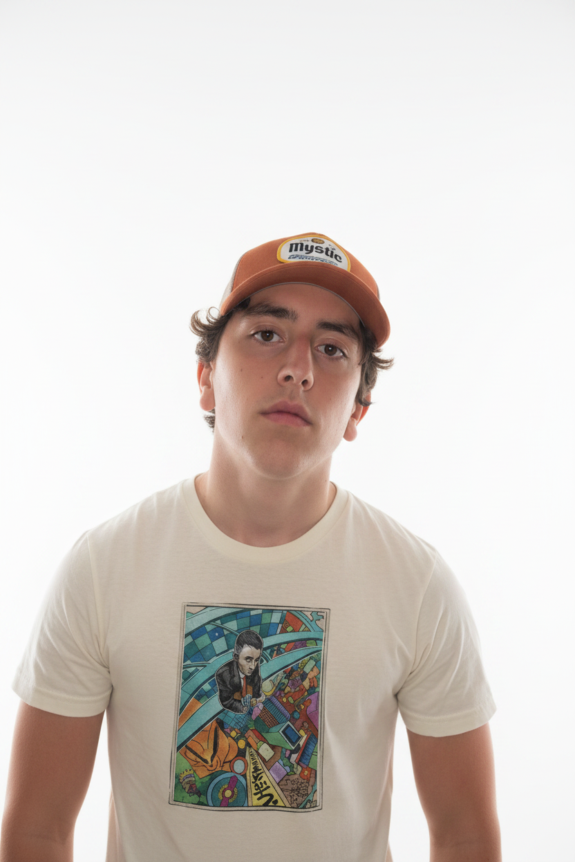 White background - portrait with cap