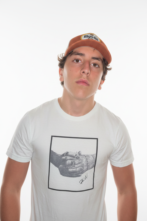White background - portrait with cap